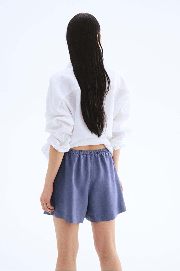 شورت برباط من مزيج الكتان - 2