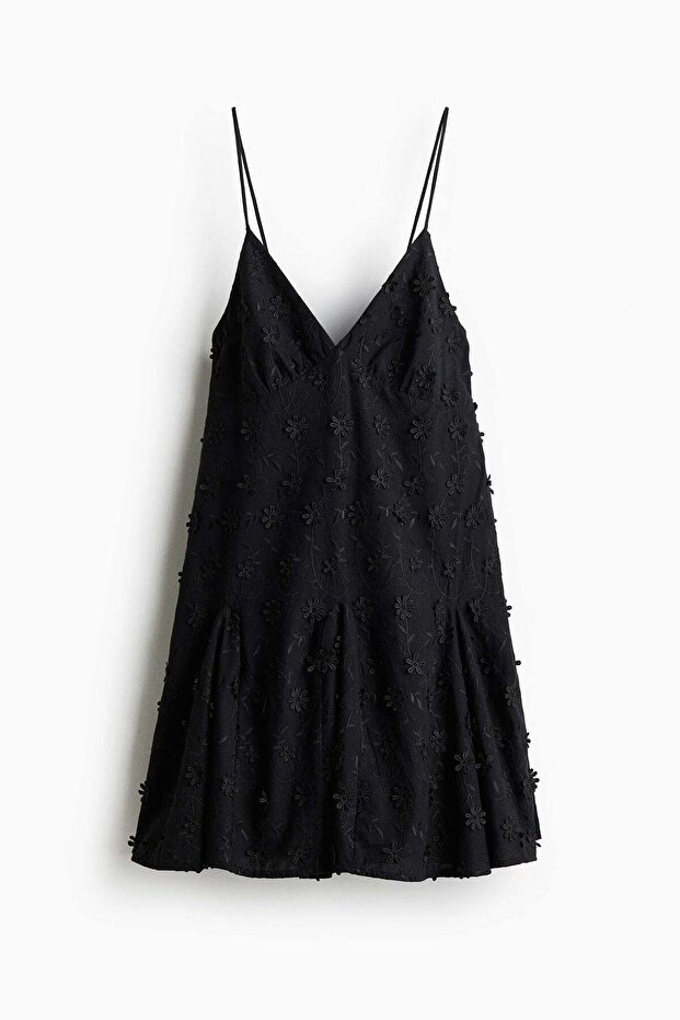 Appliquéd cotton dress