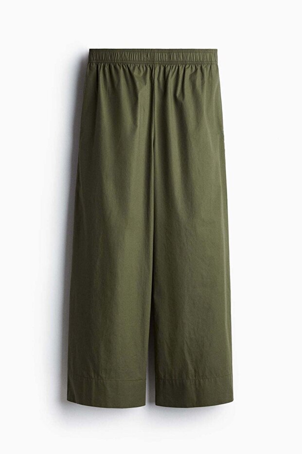 Ankle-length cotton trousers