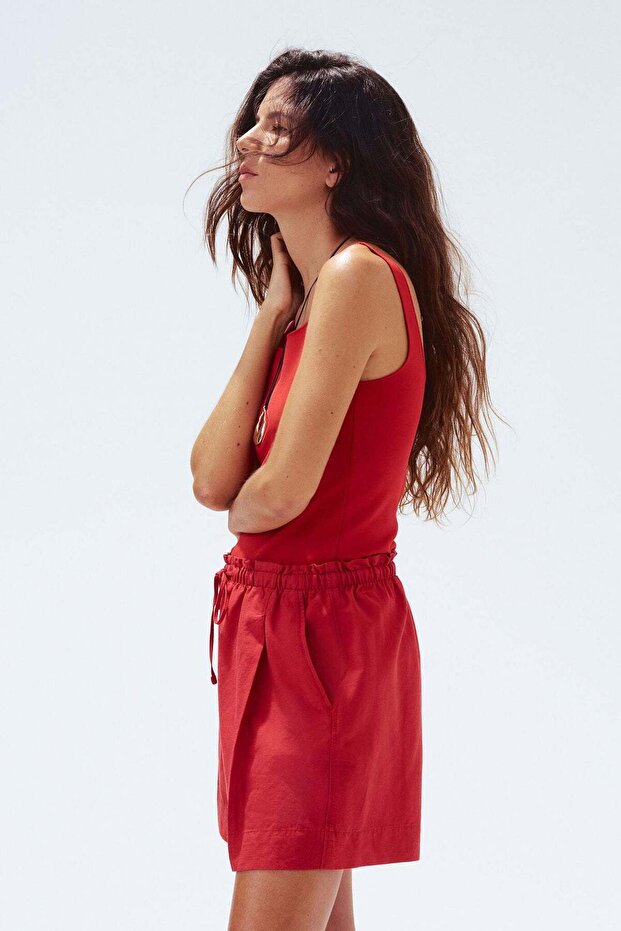 شورت برباط من مزيج الكتان - 5