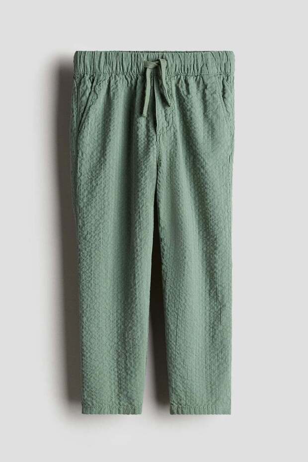 Cotton seersucker trousers