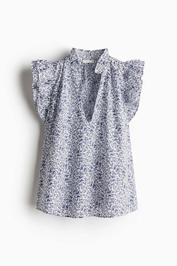 Frill-trimmed blouse