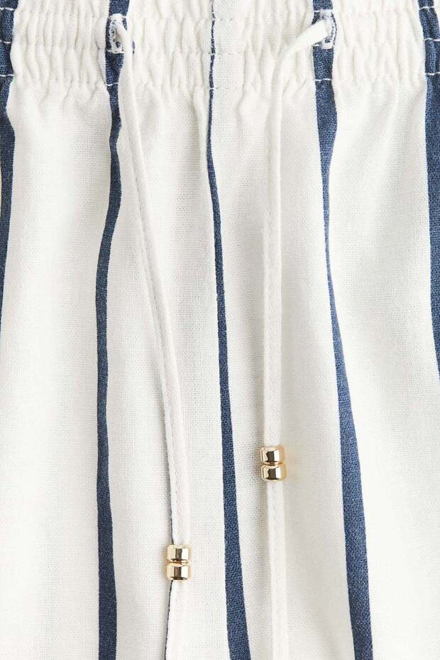 شورت برباط من مزيج الكتان - 2