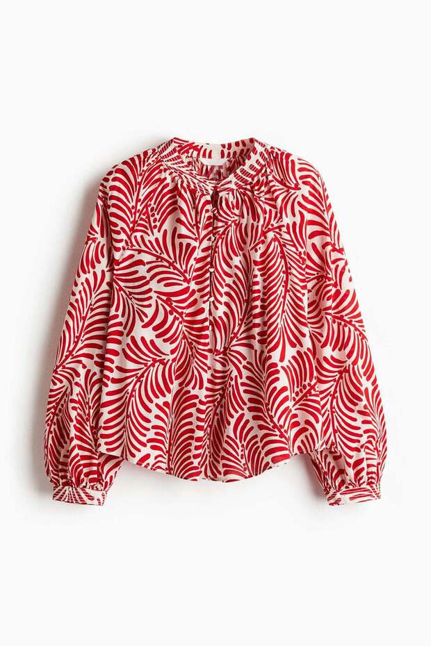 Band-collar blouse