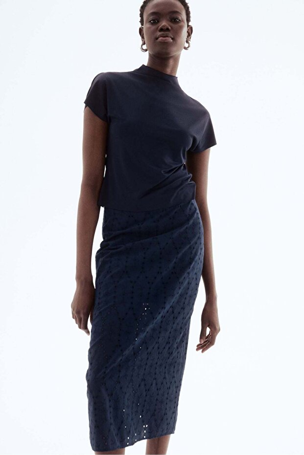 Broderie anglaise pencil skirt