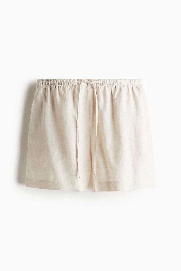 شورت من الكتان برباط - 4