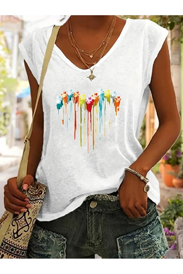 Women's Oversize Loose V-Neck T-Shirt