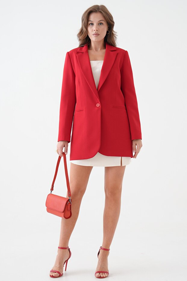 Kırmızı Blazer Ceket - 3