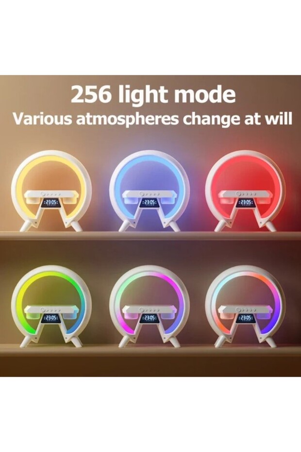 Wireless Charging Stand, Multicolor Light, Bluetooth Speaker Function, Clock, Fast Charging, 15W - 3