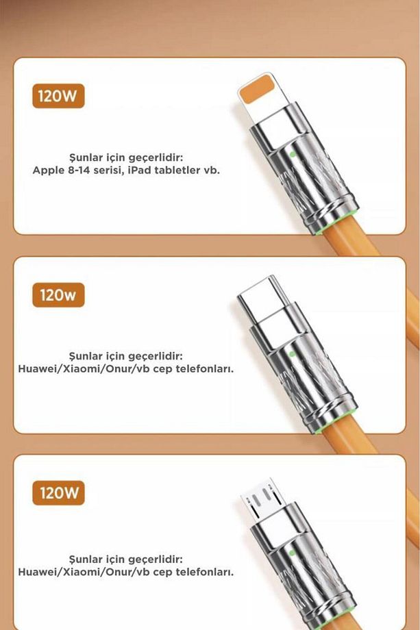 U160 Siyah 3 IN 1 Usb To Type-c , Lightning , Micro Uçlu Şarj Data Kablosu - 6
