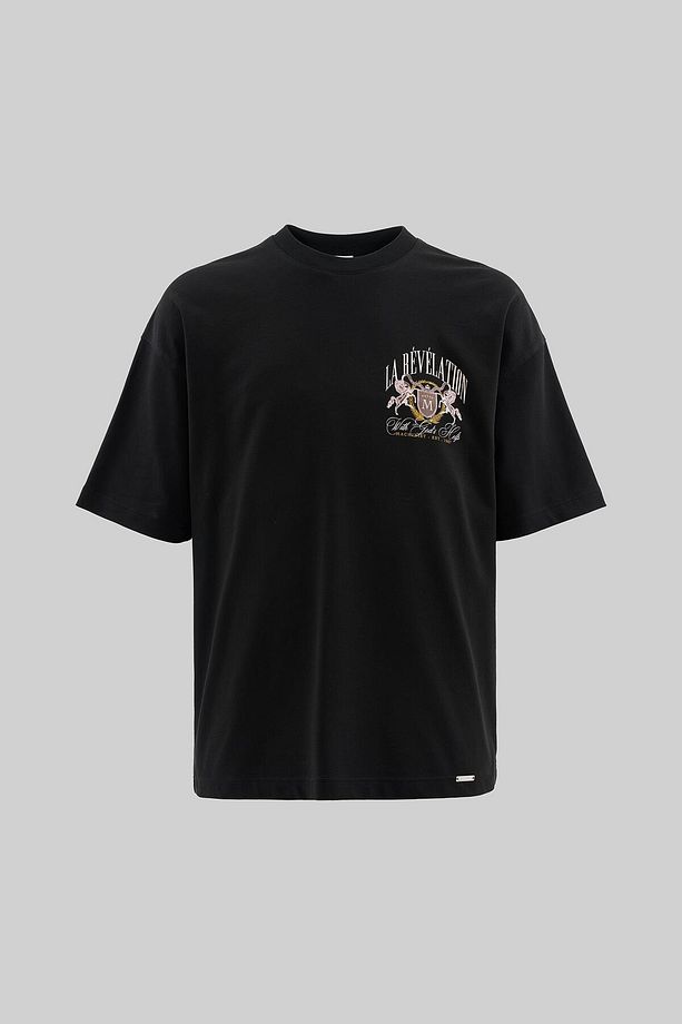 Erkek La Revelation Printed Oversize Siyah Tişört - 2