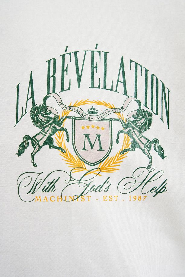Erkek La Revelation Printed Oversize Ekru Tişört - 3