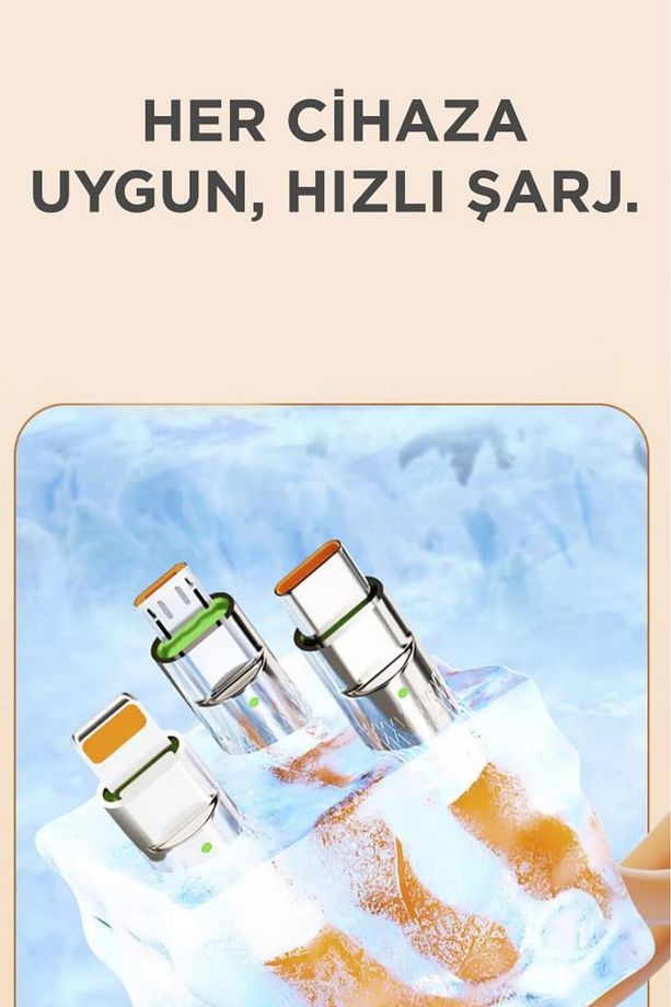 U160 Siyah 3 IN 1 Usb To Type-c , Lightning , Micro Uçlu Şarj Data Kablosu - 5