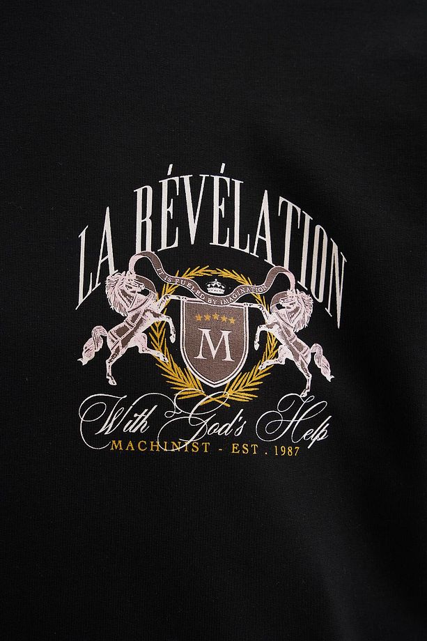 Erkek La Revelation Printed Oversize Siyah Tişört - 3