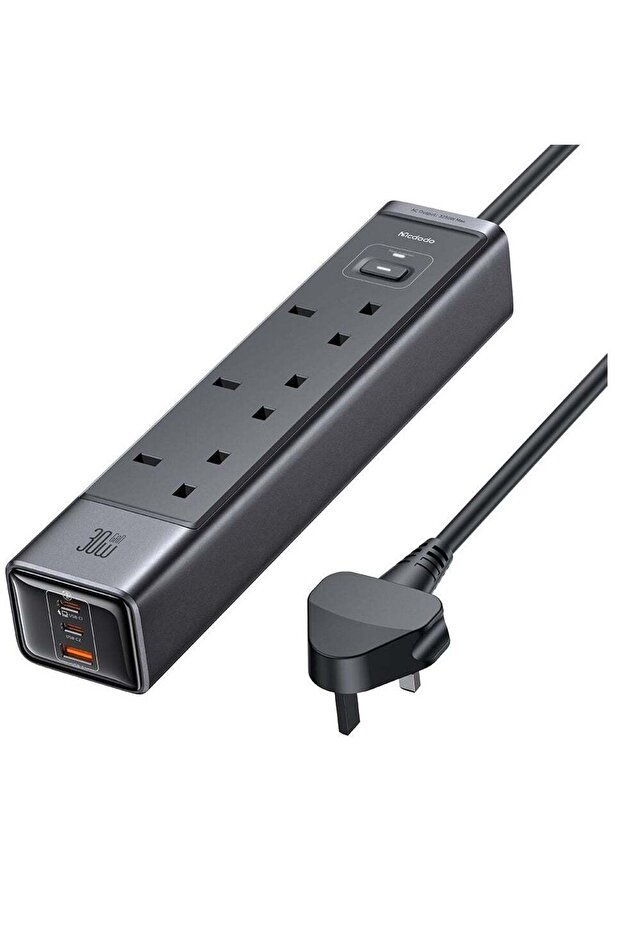 6-in-1 30W GaN Power Strip PD Fast Charging Surge Overheat Overcurrent Protection 2 USB-C 1 U
