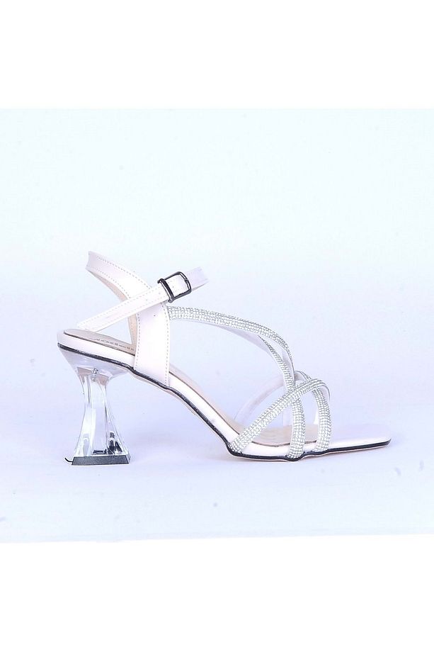 Moda Ayakkabı 533 Parlak Taşlı 7 Cm Şefaf Topuklu Ayakkabı - 2