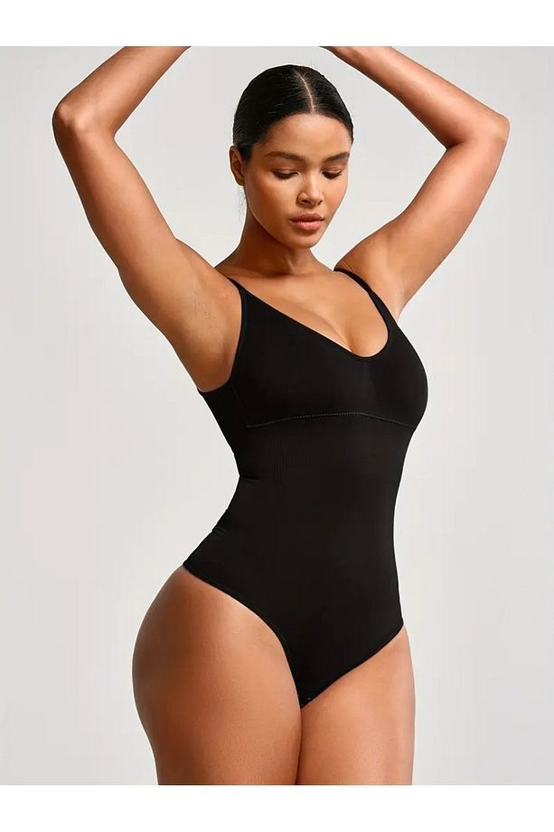Mimola Model Toparlayıcı Seamless Örme Korseli String Body Siyah Renk042 - 5