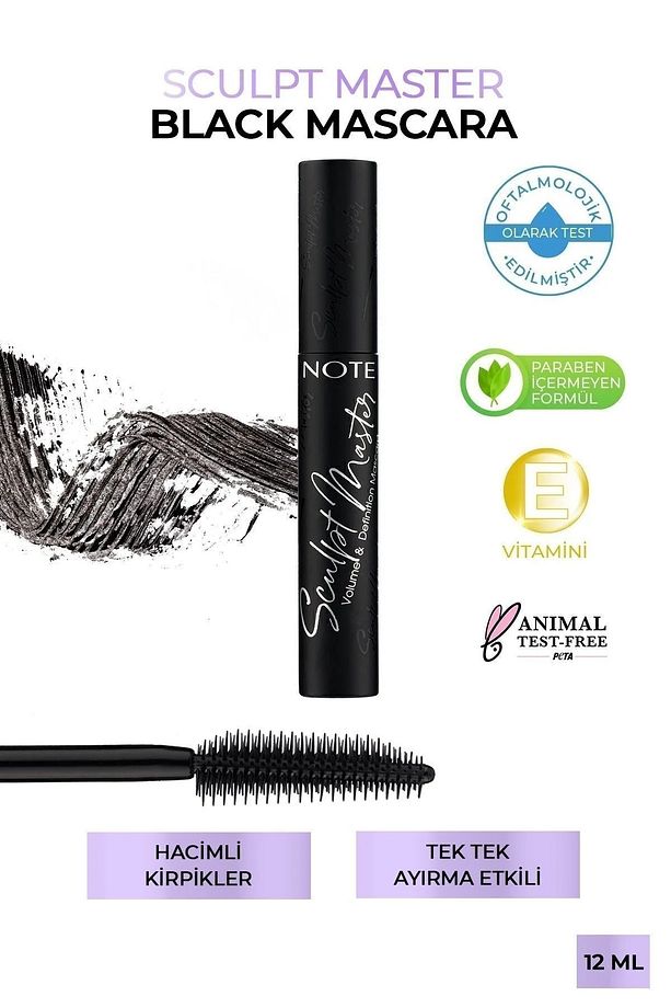 Sculpt Master Extra Black Tek Tek Ayırma Ve Hacim Etkili Maskara - Siyah - 1