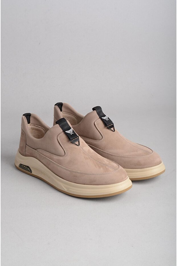 Kmc 5Y2638 Genuine Leather Casual Men's Shoes Mink