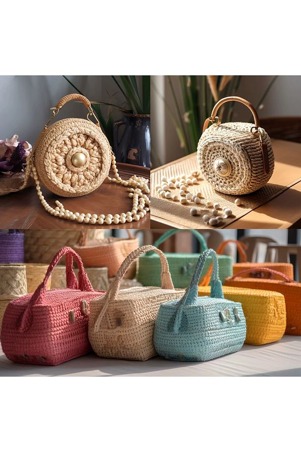 Rafya İp Şapka Çanta Kağıt Ambalaj İpi 100 gr 100 m Raffia Natural Kağıt İp - 4