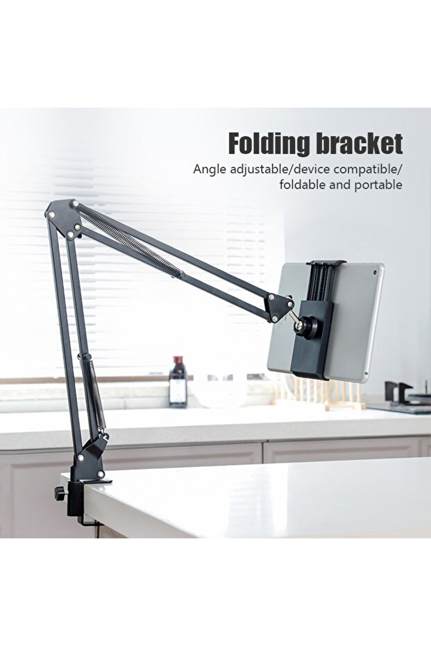 Olive iPad Holder for Bed 360° Rotating Desktop Mount Phone Clip Stand with 70cm Metal Arm For 4.5~9