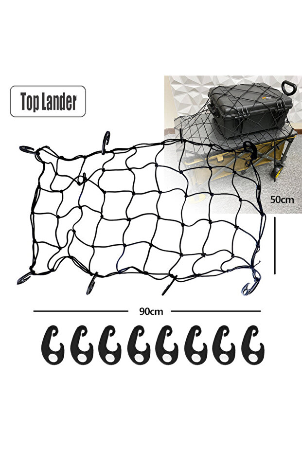 Elastic Cover Net Camping Wagon Accessories Elastic Cover Net with 8 Clip Outdoor Trolley Luggage Ne