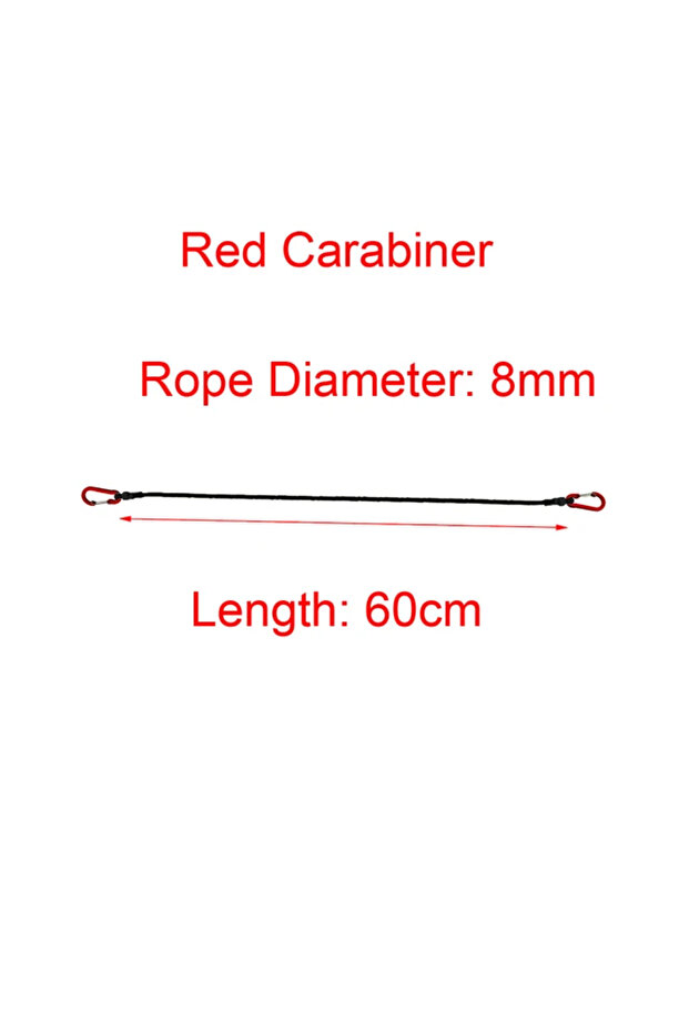 60CM Heavy Duty Bungee Cord Elastic Tie Strap String Carabiner Hooks Kayak Cycling Luggage Packing R