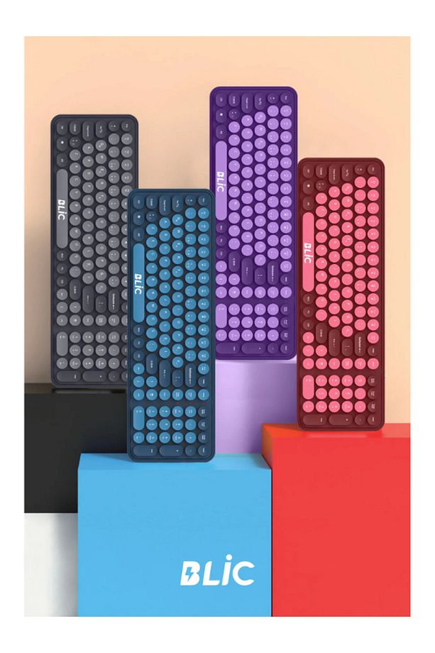 Ev Ofis İş Yeri Kablosuz Klavye Mouse Seti Pembe 2.4 GHz BKB6 - 3