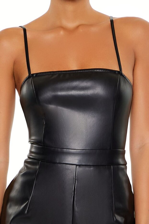 Suni Deri Wide-Leg Tulum - 3