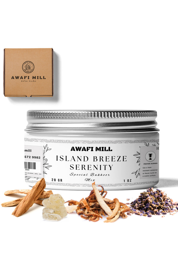 Island Breeze Serenity Fragrant Bakhoor Mix - Bottle of 28 Grams (1 OZ)