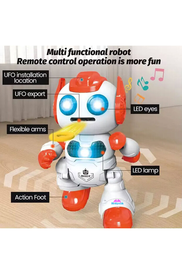 Rc Uzaktan Kumandalı Akıllı Robot Programlanabilir 9 Fonksiyonlu 22 Cm - 5