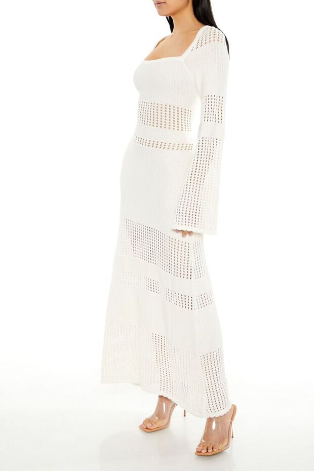 Triko File Midi Elbise - 4