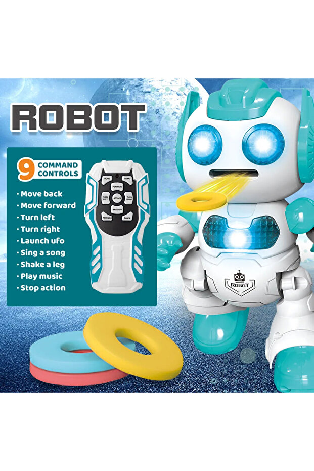 Rc Uzaktan Kumandalı Akıllı Robot Programlanabilir 9 Fonksiyonlu 22 Cm - 3