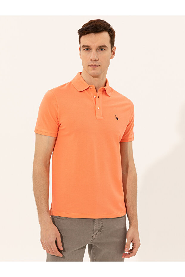 Salmon Polo Neck Slim Fit Basic T-Shirt 50250189 -Vr047