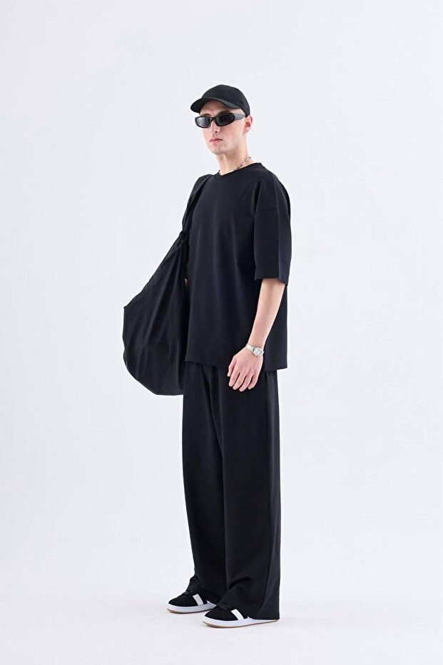 Basic Oversized tracksuit set black - 2