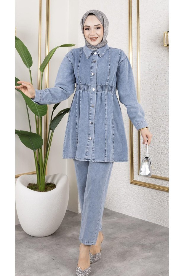 Women's 2-Piece Suit with Waist Detail Jacket-Pants