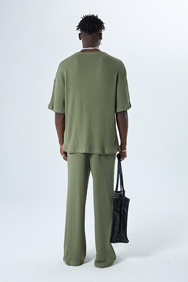 أساسي قصة فضفاضة مجموعة كاكي - 3