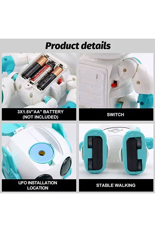 Rc Uzaktan Kumandalı Akıllı Robot Programlanabilir 9 Fonksiyonlu 22 Cm - 5