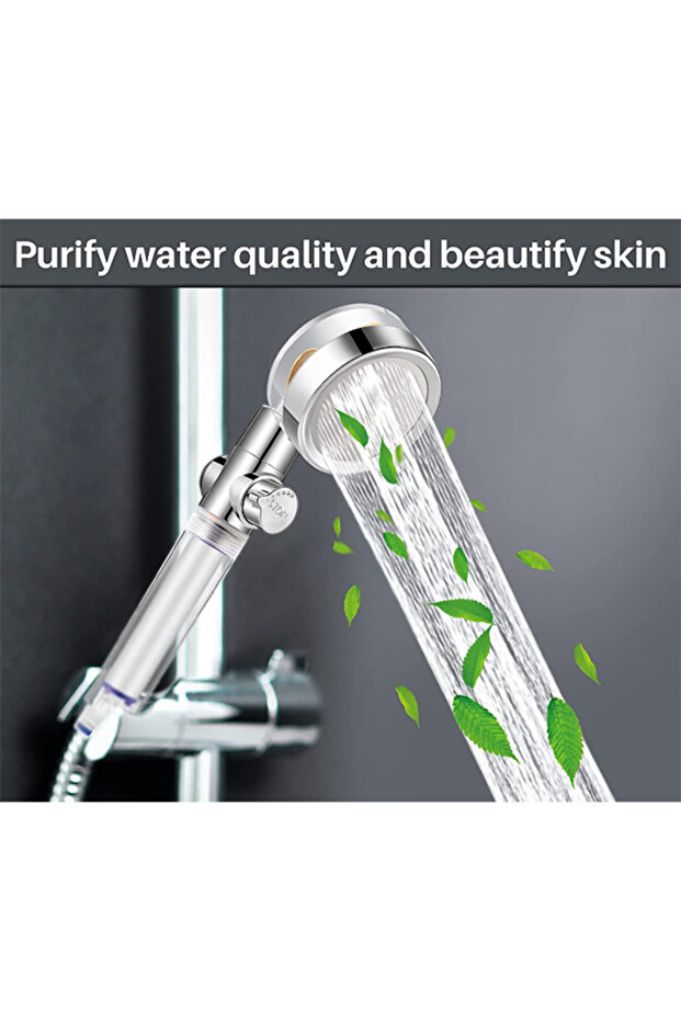 High Pressure Turbo Fan Shower Head – 360° Rotating Handheld Filter Shower for Bathroom - 4