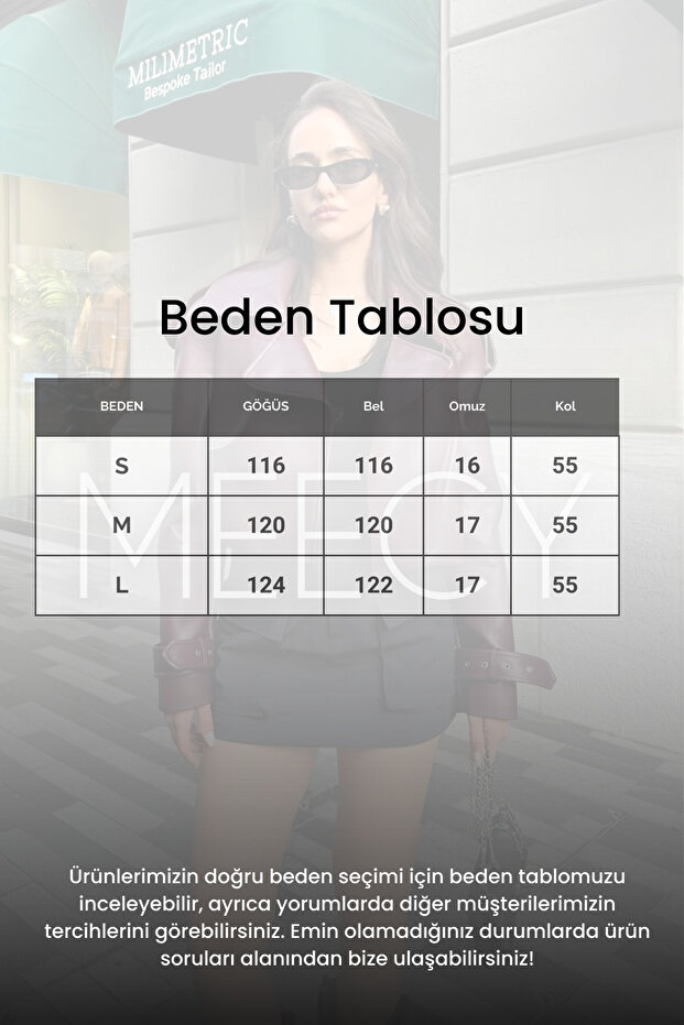 OVERSİZE SİYAH DERİ CEKET - 2