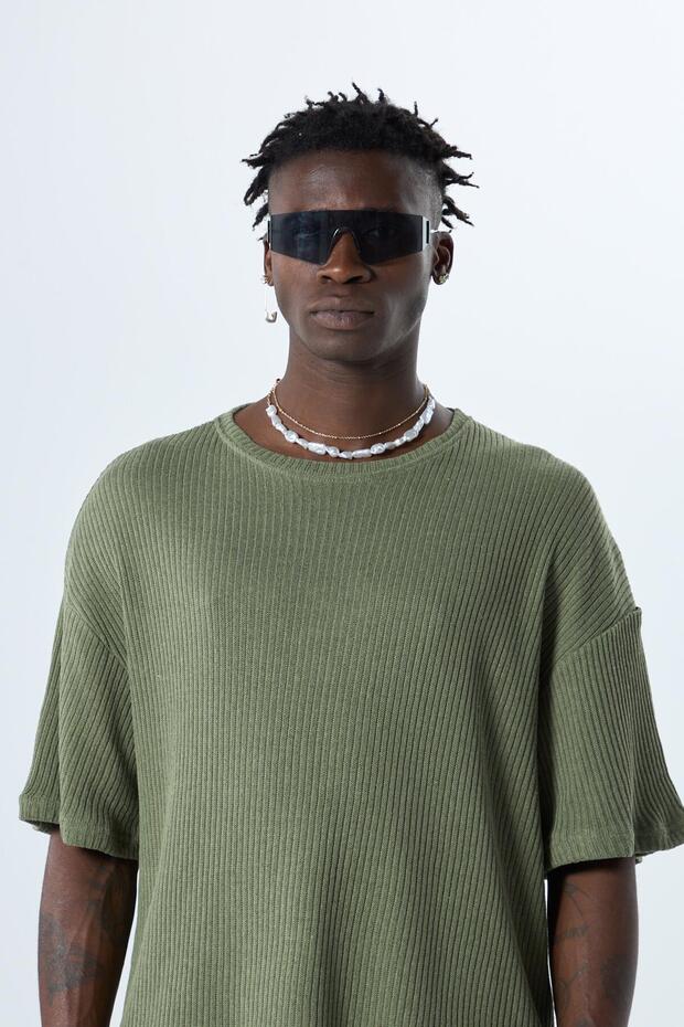 أساسي قصة فضفاضة مجموعة كاكي - 4