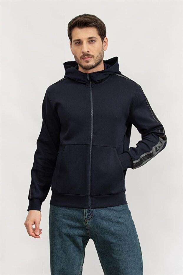 Erkek Kapüşonlu Sweatshirt - 1