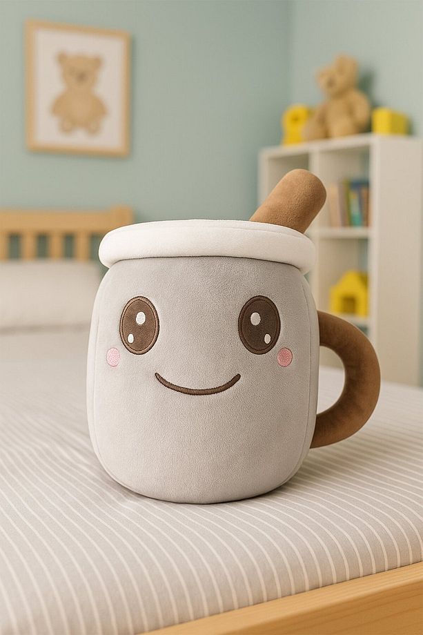 Gülümseyen Kahve Bardağı Peluş Oyuncak - 30CM - 3