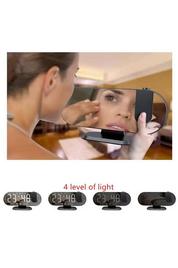 Projeksiyon Çift Alarm Dereceli Led Masa Saati - 7