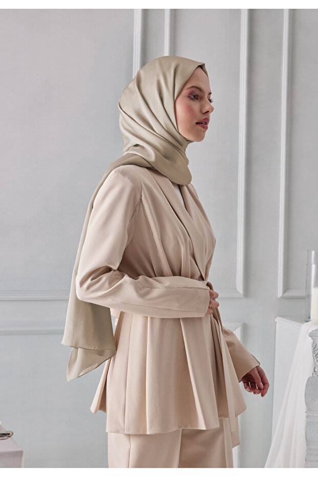 Janjanlı Şal Bej - 6