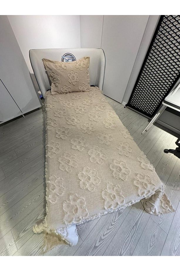 Estiva Puffy Tek Kişilik Yatak Örtüsü Papatya Bej - 2
