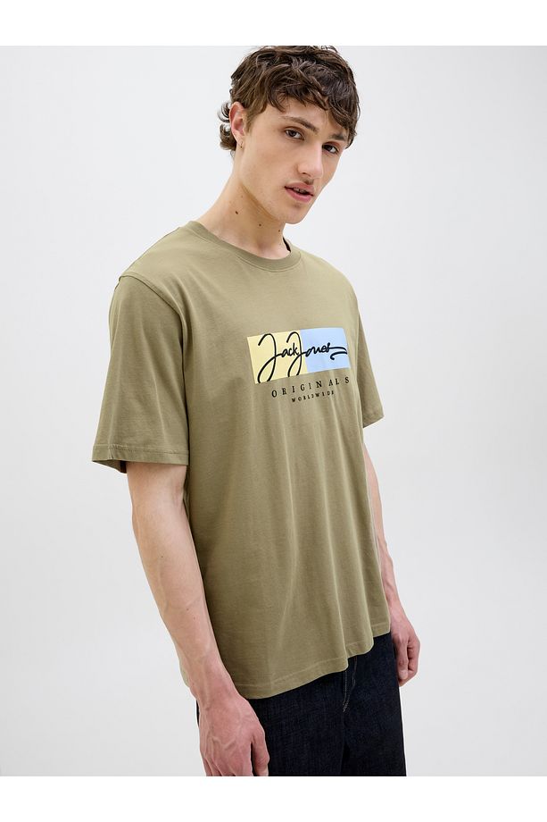 Jack Jones Jorfrederıksberg Box Scrıpt Tee Ss Cn Ln Erkek Yeşil Tshirt 12278266-21 - 5