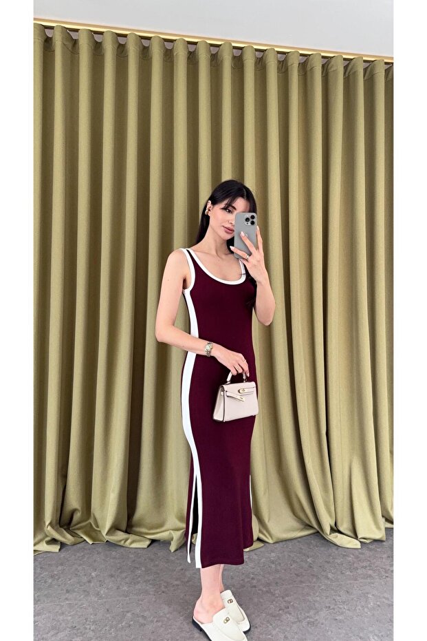 Rochie modal burgundy - 1