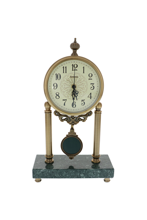 High Class green marble pendulum clock - 2