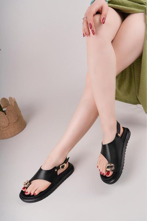 Lal Design Sandals Gold Buckle Detail Special Comfortable Sole